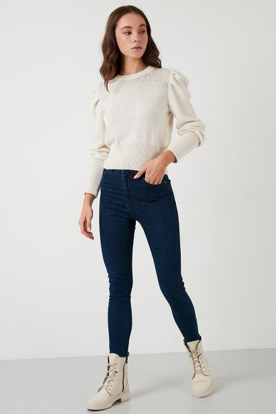 Mavi Renk Solmaz Skinny Jeans Pantolon