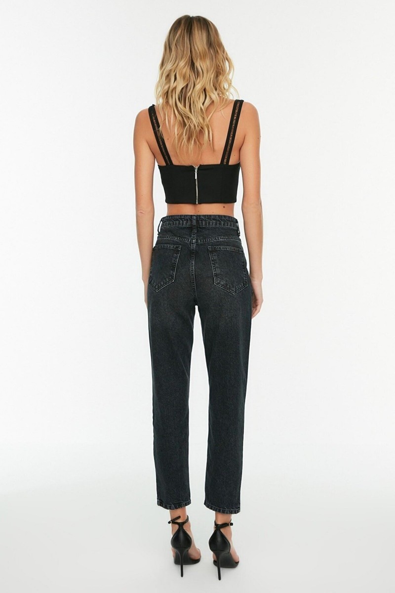 Kadın Siyah Mom Jeans Kadın Siyah Mom Jeans