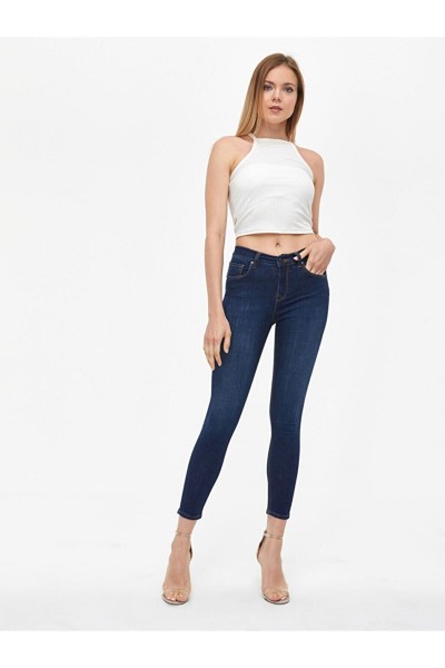 Mavi Renk Solmaz Skinny Jeans Pantolon
