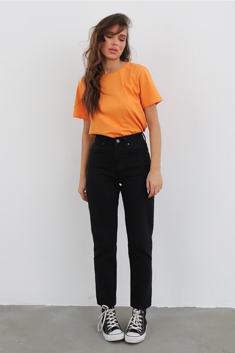 Kadın Siyah Mom Jeans