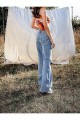 90`s Likralı Salaş Kadın Orta Kar Mavi Süper Yüksek Bel Salaş Paça Denim Kot Pantolon 90`s Likralı Salaş Kadın Orta Kar Mavi Süper Yüksek Bel Salaş Paça Denim Kot Pantolon