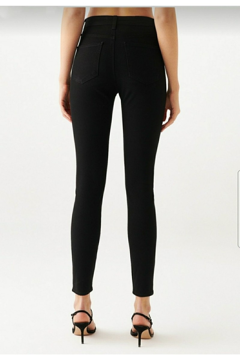 Emma Cold Women Solmayan Siyah Skinny Kot Pantolon Siyah Toparlayıcı Etkili Yüksek Bel Jean