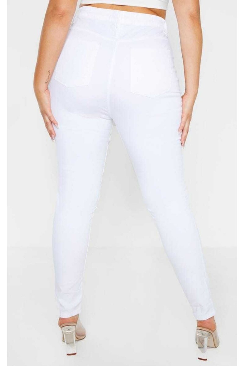 Beyaz Büyük Beden Sımsıkı Toparlayıcı Jeans (skinny) Beyaz Büyük Beden Sımsıkı Toparlayıcı Jeans (skinny)