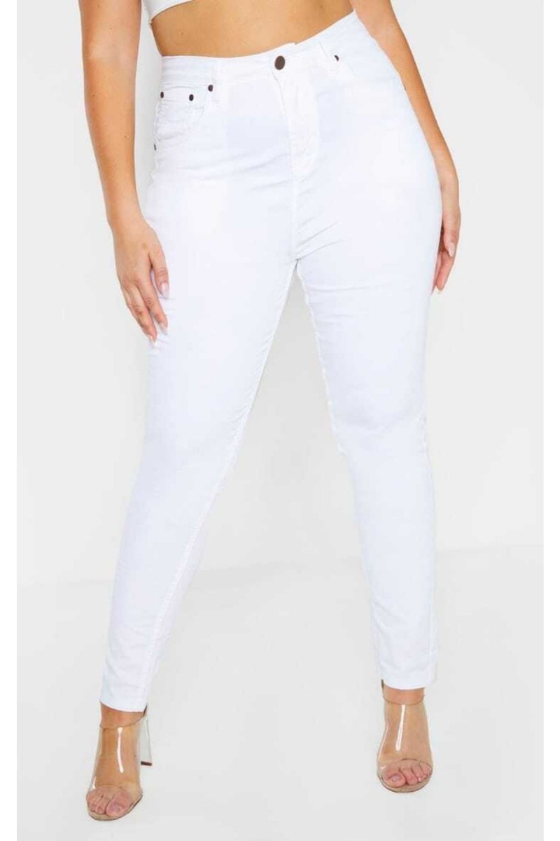 Beyaz Büyük Beden Sımsıkı Toparlayıcı Jeans (skinny) Beyaz Büyük Beden Sımsıkı Toparlayıcı Jeans (skinny)