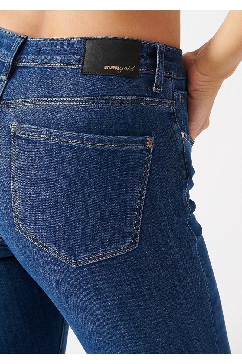 Mavi Yüksek Bel Bilek Boy Dar Paça Skinny Likralı Kot Pantolon Mavi Yüksek Bel Bilek Boy Dar Paça Skinny Likralı Kot Pantolon
