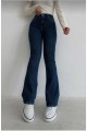 Hot Women Koyu Mavi Ispanyol Paça Kot Pantolon Yüksek Bel Ispanyol Jeans Toparlayıcı Hot Women Koyu Mavi Ispanyol Paça Kot Pantolon Yüksek Bel Ispanyol Jeans Toparlayıcı