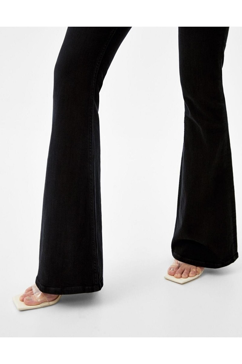 Hot Women Siyah Ispanyol Paça Kot Pantolon Yüksek Bel Ispanyol Jeans Toparlayıcı Hot Women Siyah Ispanyol Paça Kot Pantolon Yüksek Bel Ispanyol Jeans Toparlayıcı