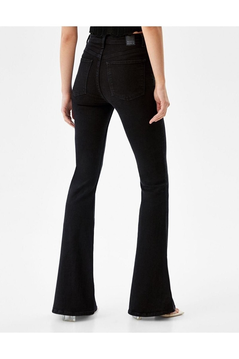 Hot Women Siyah Ispanyol Paça Kot Pantolon Yüksek Bel Ispanyol Jeans Toparlayıcı Hot Women Siyah Ispanyol Paça Kot Pantolon Yüksek Bel Ispanyol Jeans Toparlayıcı