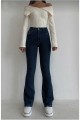 Hot Women Koyu Mavi Ispanyol Paça Kot Pantolon Yüksek Bel Ispanyol Jeans Toparlayıcı Hot Women Koyu Mavi Ispanyol Paça Kot Pantolon Yüksek Bel Ispanyol Jeans Toparlayıcı