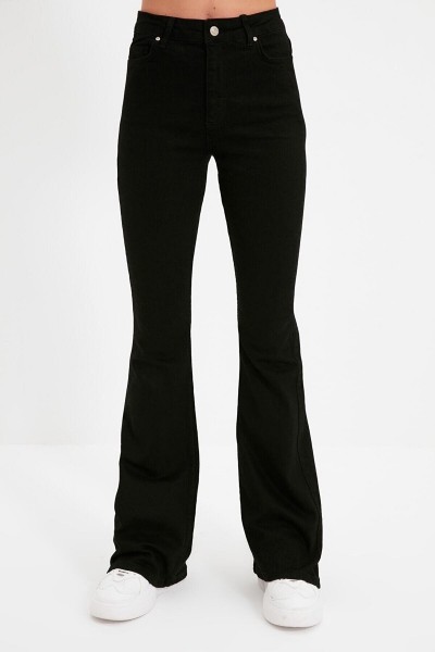 All Star Ispanyol Women Siyah Ispanyol Paça Kot Pantolon Yüksek Bel Ispanyol Jeans Toparlayıcı