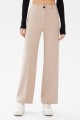 Tess Gold Bej Çimalı Kadın Salaş 90's Süper Yüksek Salaş Paç Palazzo Pantolon
