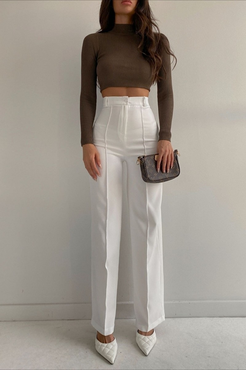 Arrow Gold Siyah Çimalı Kadın Salaş 90's Süper Yüksek Salaş Paç Palazzo Pantolon