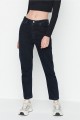 Kadın Siyah Yüksek Bel Likralı Mom Jeans Kadın Siyah Yüksek Bel Likralı Mom Jeans