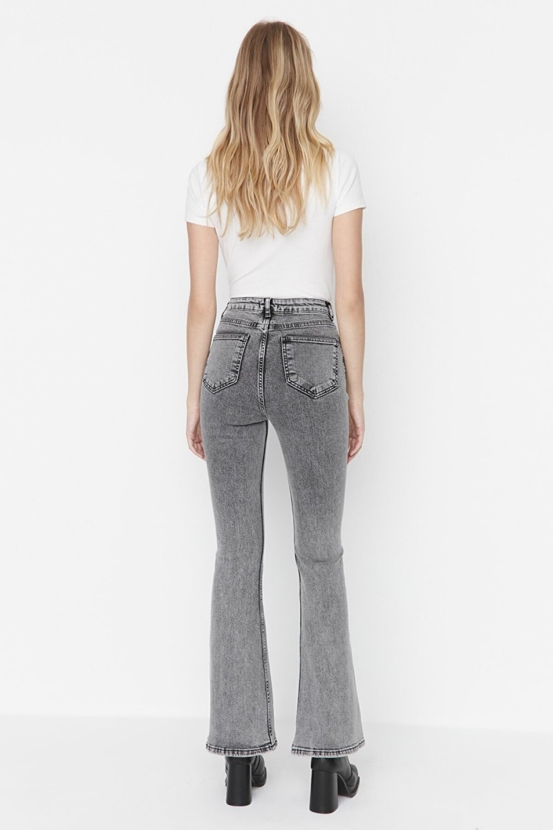 Zoe Füme Ispanyol Paça Kot Pantolon Yüksek Bel Ispanyol Jeans Toparlayıcı( Extra Rahat)