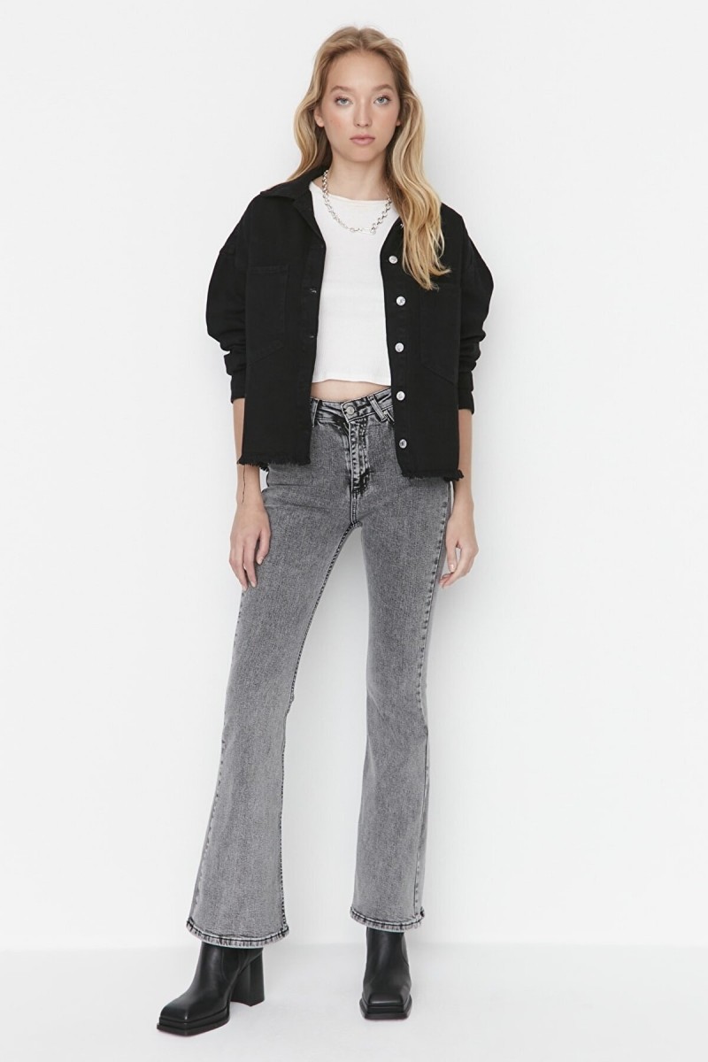 Andre Füme Ispanyol Paça Kot Pantolon Yüksek Bel Ispanyol Jeans Toparlayıcı( Extra Rahat)