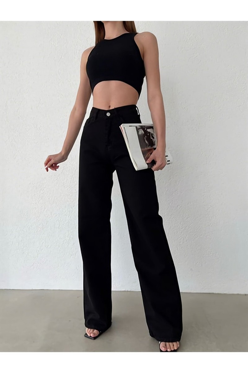 Rihana 90 s Siyah Power Likralı Kadın Yüksek Bel Salaş Paça Salaş Jans Kot Pantolon Rihana 90 s Siyah Power Likralı Kadın Yüksek Bel Salaş Paça Salaş Jans Kot Pantolon
