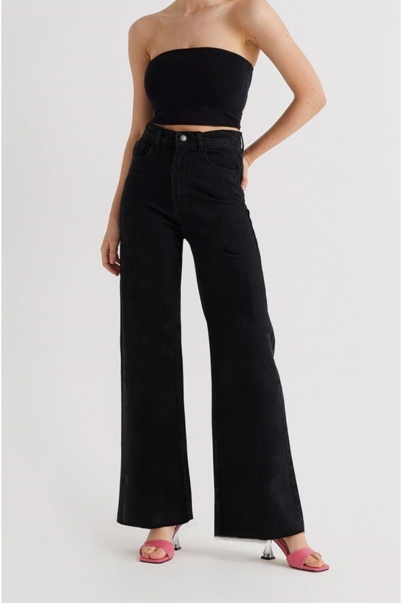 Love 90 s Siyah Power Likralı Kadın Süper Yüksek Bel Salaş Paça Salaş Jans Kot Pantolon Love 90 s Siyah Power Likralı Kadın Süper Yüksek Bel Salaş Paça Salaş Jans Kot Pantolon
