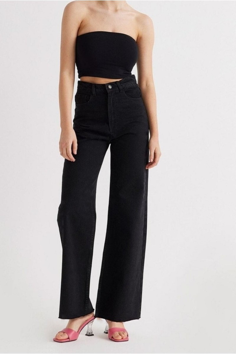Love 90 s Siyah Power Likralı Kadın Süper Yüksek Bel Salaş Paça Salaş Jans Kot Pantolon Love 90 s Siyah Power Likralı Kadın Süper Yüksek Bel Salaş Paça Salaş Jans Kot Pantolon