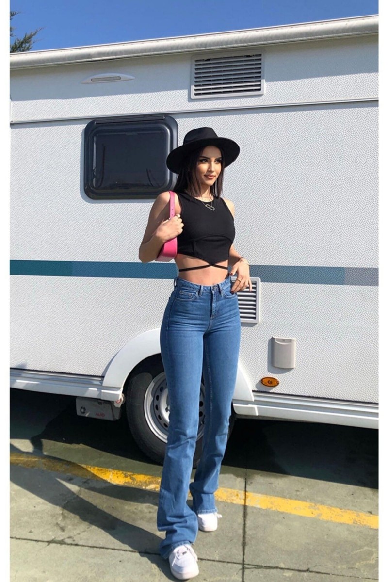 All Star Flare Jeans Ispanyol Kot Yüksek Bel Solmaz Orta Mavi Ispanyol Kot Pantolon All Star Flare Jeans Ispanyol Kot Yüksek Bel Solmaz Orta Mavi Ispanyol Kot Pantolon