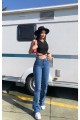 All Star Flare Jeans Ispanyol Kot Yüksek Bel Solmaz Orta Mavi Ispanyol Kot Pantolon All Star Flare Jeans Ispanyol Kot Yüksek Bel Solmaz Orta Mavi Ispanyol Kot Pantolon