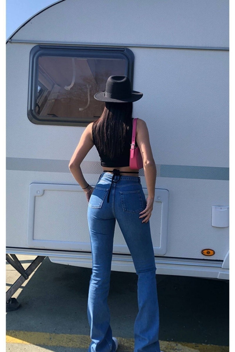 All Star Flare Jeans Ispanyol Kot Yüksek Bel Solmaz Orta Mavi Ispanyol Kot Pantolon All Star Flare Jeans Ispanyol Kot Yüksek Bel Solmaz Orta Mavi Ispanyol Kot Pantolon