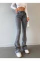 Füme Kar Ispanyol Yüksek Bel Ispanyol Ispanyol Jeans (TOPARLAYICI) Füme Kar Ispanyol Yüksek Bel Ispanyol Ispanyol Jeans (TOPARLAYICI)