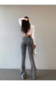 Füme Kar Ispanyol Yüksek Bel Ispanyol Ispanyol Jeans (TOPARLAYICI) Füme Kar Ispanyol Yüksek Bel Ispanyol Ispanyol Jeans (TOPARLAYICI)