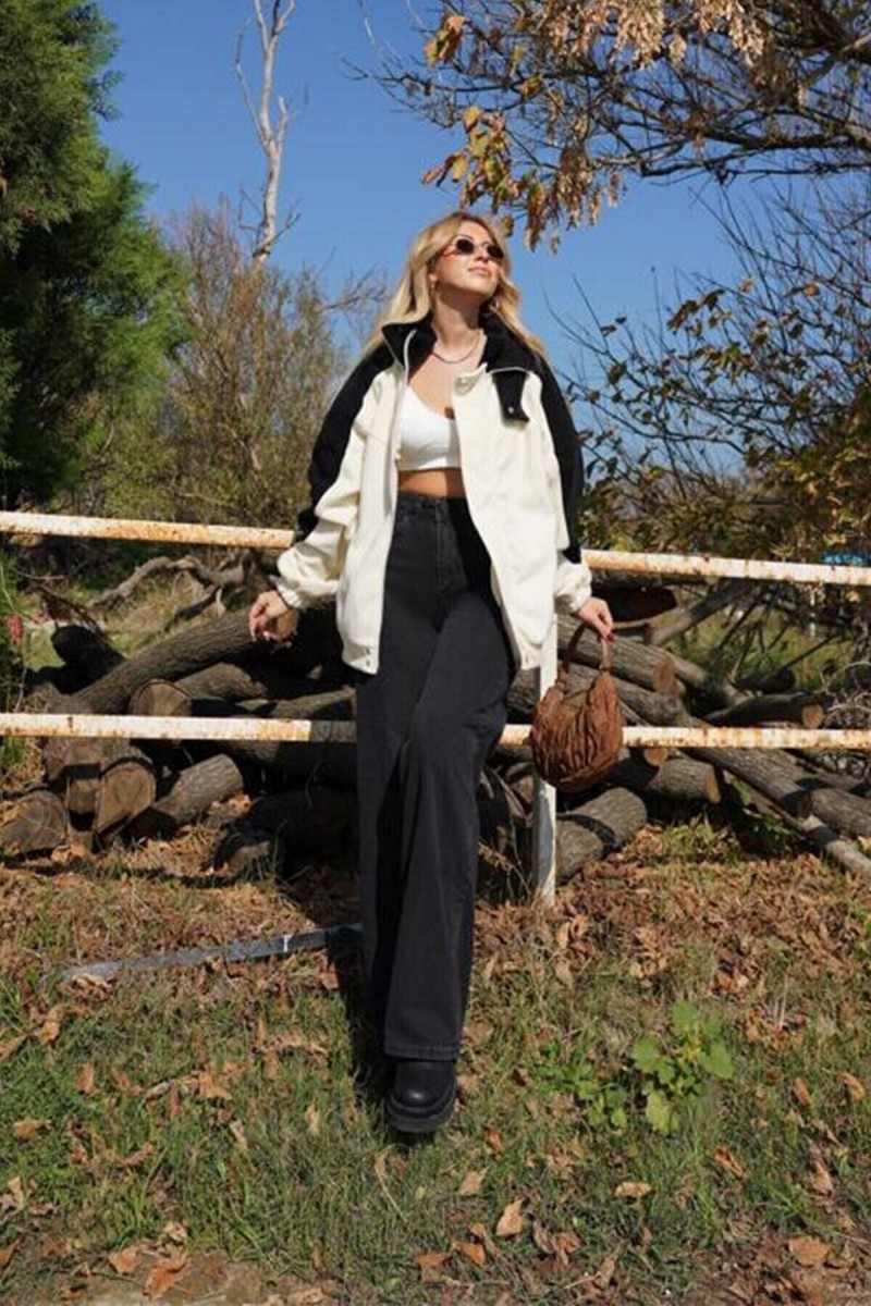 Holly Siyah Wide Leg Etkili Fermuarlı Süper Yüksek Bel Jeans Salaş Kot Pantolon ( Solmaz Kumaş)