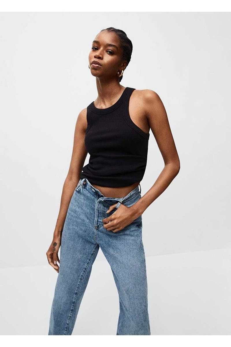 Vina Orta Kar Salaş Likralı 90's Süper Yüksek Bel Salaş Paça Kot Palazzo Pantolon