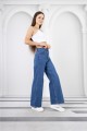 Lina Power Likralı Kadın Orta Mavi Yüksek Bel Salaş Paça Salaş Jeans Kot Pantolon Lina Power Likralı Kadın Orta Mavi Yüksek Bel Salaş Paça Salaş Jeans Kot Pantolon