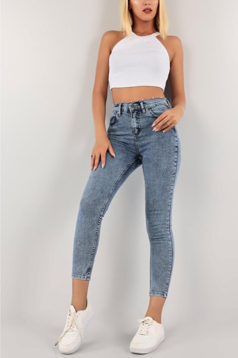 Snow My Baby Solmayan Mavi Kar Skinny Jeans Toparlayıcı Kot Pantolon Incecik Gösteriyor