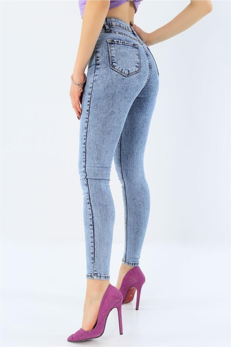 Snow My Baby Solmayan Mavi Kar Skinny Jeans Toparlayıcı Kot Pantolon Incecik Gösteriyor