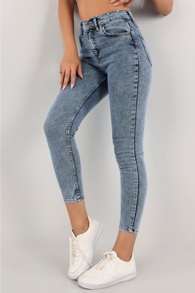 Snow My Baby Solmayan Mavi Kar Skinny Jeans Toparlayıcı Kot Pantolon Incecik Gösteriyor