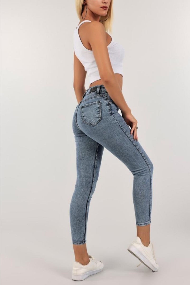 Snow My Baby Solmayan Mavi Kar Skinny Jeans Toparlayıcı Kot Pantolon Incecik Gösteriyor