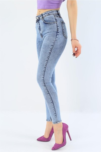 Snow My Baby Solmayan Mavi Kar Skinny Jeans Toparlayıcı Kot Pantolon Incecik Gösteriyor