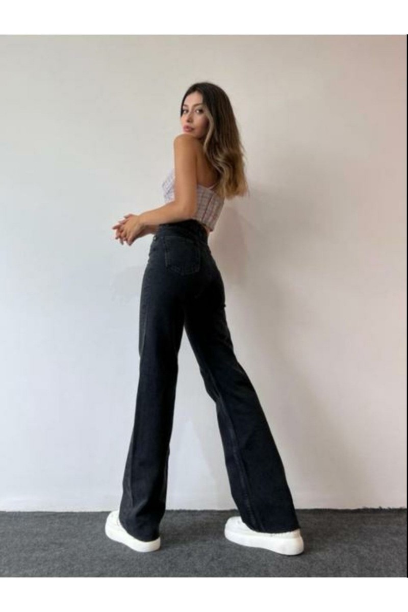 Miesha 90 s Kadın Siyah Salaş Likralı Süper Yüksek Bel 90 s Denim Kot Pantolon Jeans Miesha 90 s Kadın Siyah Salaş Likralı Süper Yüksek Bel 90 s Denim Kot Pantolon Jeans