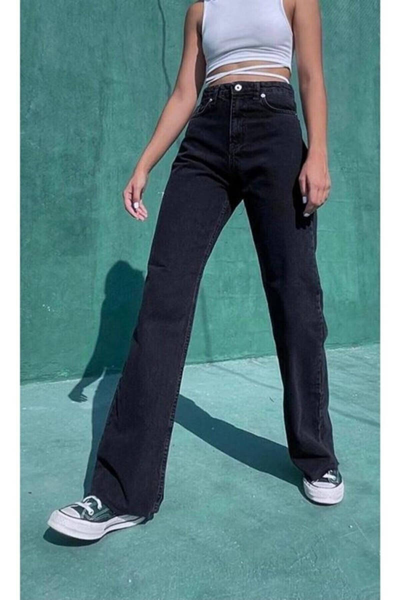 Manya 90 s Kadın Siyah Salaş Likralı Süper Yüksek Bel 90 s Denim Kot Pantolon Jeans Manya 90 s Kadın Siyah Salaş Likralı Süper Yüksek Bel 90 s Denim Kot Pantolon Jeans