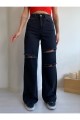 Sacha 90 s Kadın Yırtık Siyah Salaş Likralı Süper Yüksek Bel 90 s Denim Kot Pantolon Jeans Sacha 90 s Kadın Yırtık Siyah Salaş Likralı Süper Yüksek Bel 90 s Denim Kot Pantolon Jeans