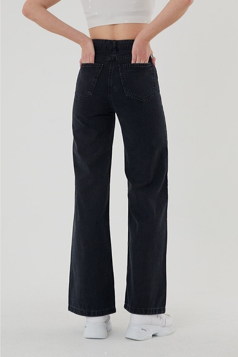 Nesha 90 s Kadın Siyah Salaş Likralı Süper Yüksek Bel 90 s Denim Kot Pantolon Jeans Nesha 90 s Kadın Siyah Salaş Likralı Süper Yüksek Bel 90 s Denim Kot Pantolon Jeans