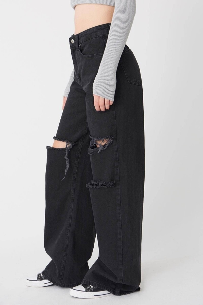 Serafima 90 s Kadın Siyah Salaş Likralı Süper Yüksek Bel 90 s Denim Kot Pantolon Jeans Serafima 90 s Kadın Siyah Salaş Likralı Süper Yüksek Bel 90 s Denim Kot Pantolon Jeans