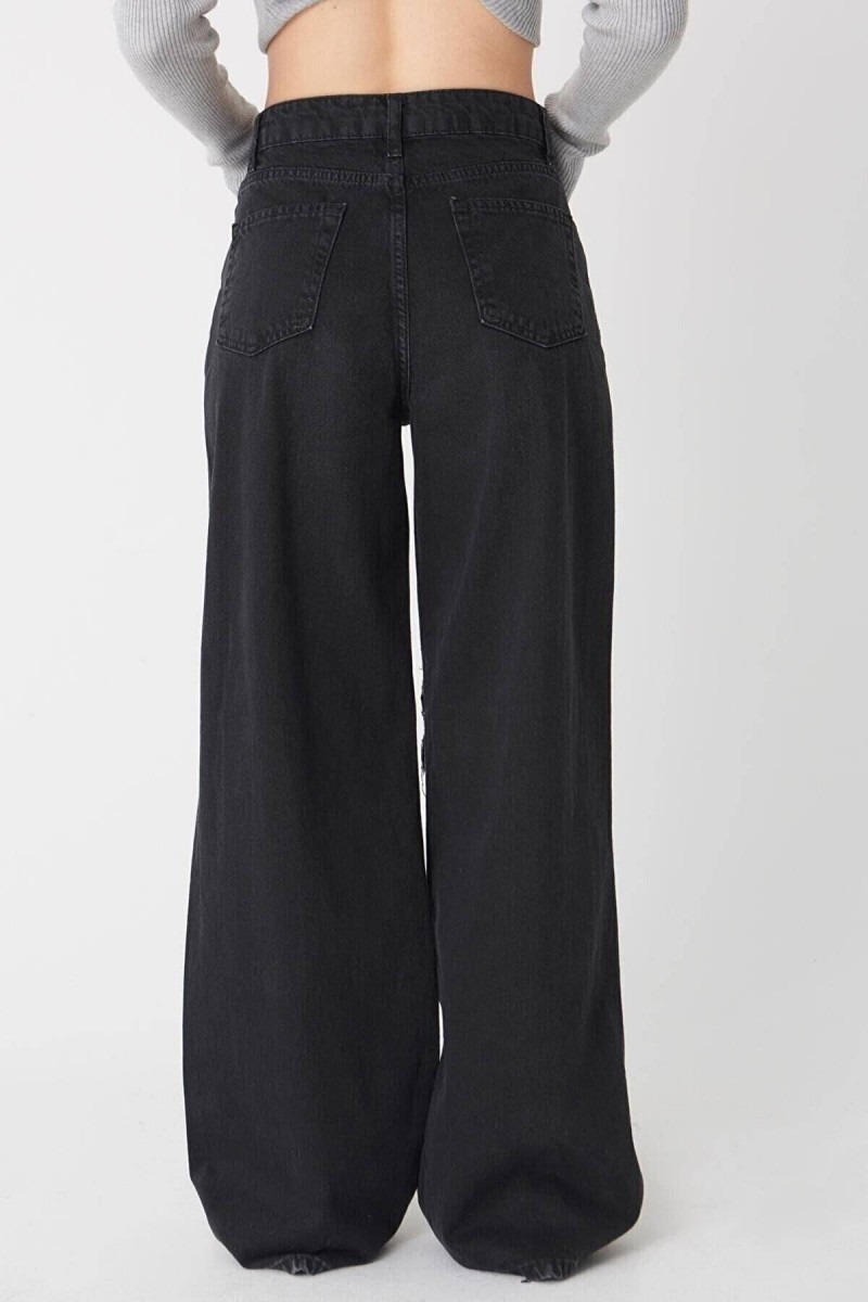 Serafima 90 s Kadın Siyah Salaş Likralı Süper Yüksek Bel 90 s Denim Kot Pantolon Jeans Serafima 90 s Kadın Siyah Salaş Likralı Süper Yüksek Bel 90 s Denim Kot Pantolon Jeans