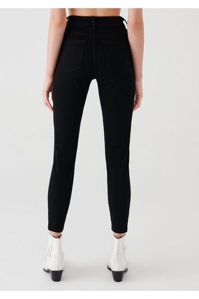 Yaromira Siyah Yüksek Bel Toparlayıcı Skinny Dar Paça Solmaz Jeans Pantolon