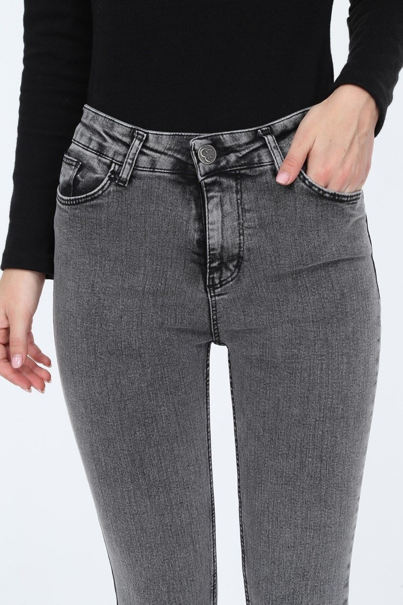 Füme Yüksek Bel Toparlayıcı Skinny Dar Paça Solmaz Jeans Pantolon Füme Yüksek Bel Toparlayıcı Skinny Dar Paça Solmaz Jeans Pantolon