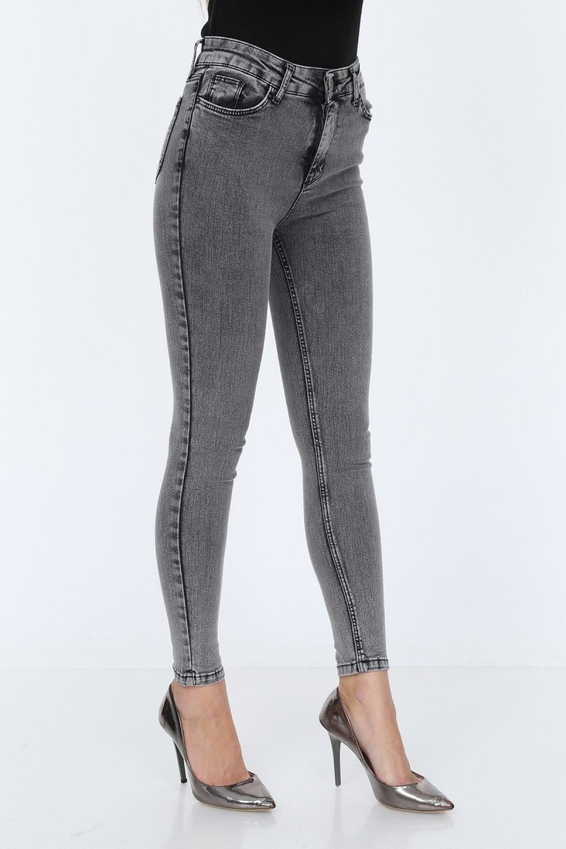 Füme Yüksek Bel Toparlayıcı Skinny Dar Paça Solmaz Jeans Pantolon Füme Yüksek Bel Toparlayıcı Skinny Dar Paça Solmaz Jeans Pantolon