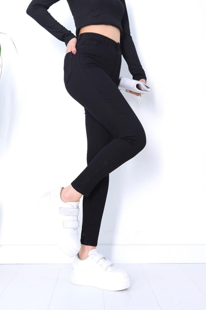 Brienda Siyah Yüksek Bel Toparlayıcı Skinny Dar Paça Solmaz Jeans Pantolon Brienda Siyah Yüksek Bel Toparlayıcı Skinny Dar Paça Solmaz Jeans Pantolon