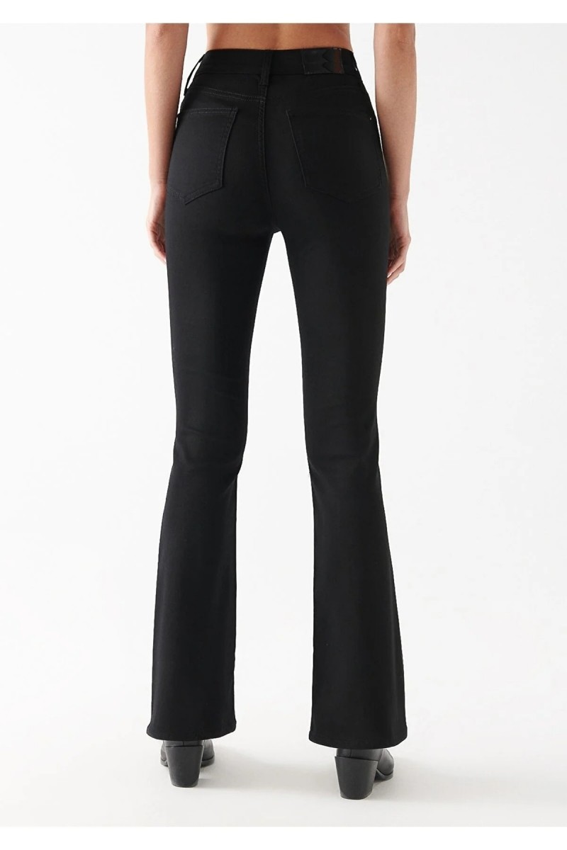 Sementa Gold Siyah Ispanyol Paça Kot Pantolon Yüksek Bel Ispanyol Jeans Toparlayıcı( Extra Rahat)