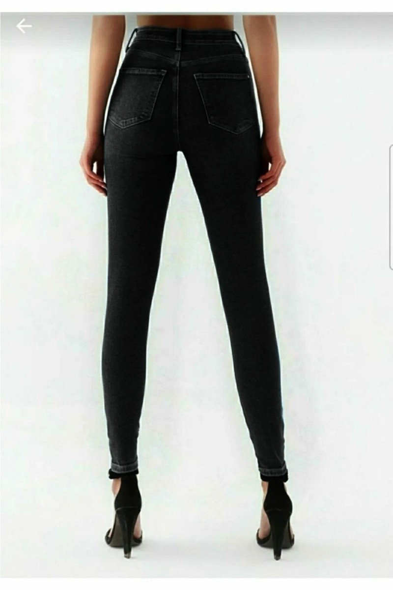 Kami Siyah Bıyıklı Yüksek Bel Likralı Slim Fit Jean Pantolon Toparlayıcı Kami Siyah Bıyıklı Yüksek Bel Likralı Slim Fit Jean Pantolon Toparlayıcı