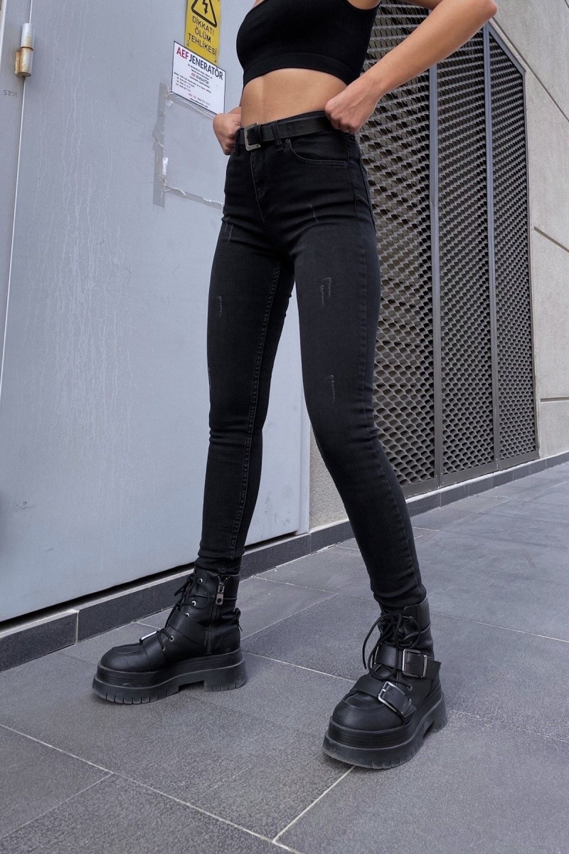 Pinke Antrasit Tırnaklı Solmayan Skinny Jeans Toparlayıcı Kot Pantolon Dar Paça Pinke Antrasit Tırnaklı Solmayan Skinny Jeans Toparlayıcı Kot Pantolon Dar Paça