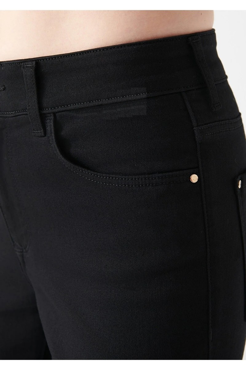 Faye Tess Gold Siyah Jeans Ispanyol Paça Kot Pantolon Yüksek Bel ( Extra Rahat)