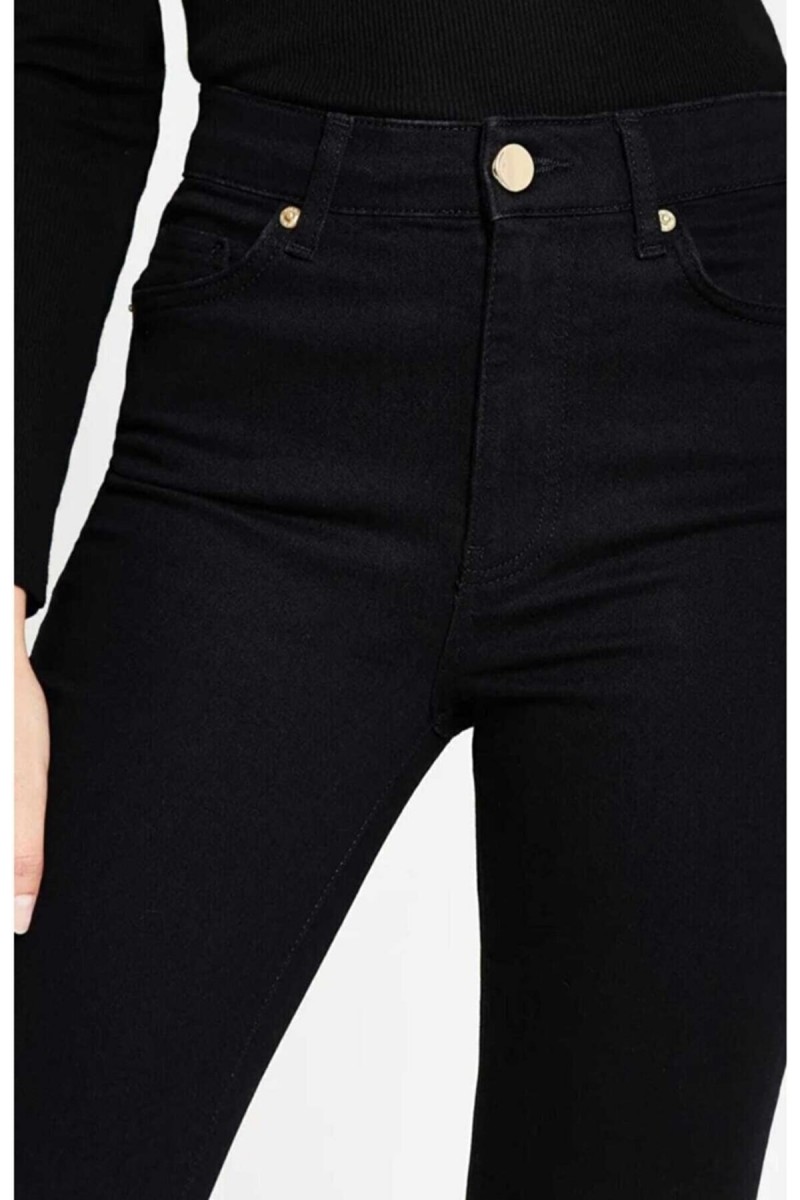 Tall Ispanyol A.c.a.i.p Gold Siyah Jeans Ispanyol Paça Kot Pantolon Yüksek Bel ( Extra Rahat)